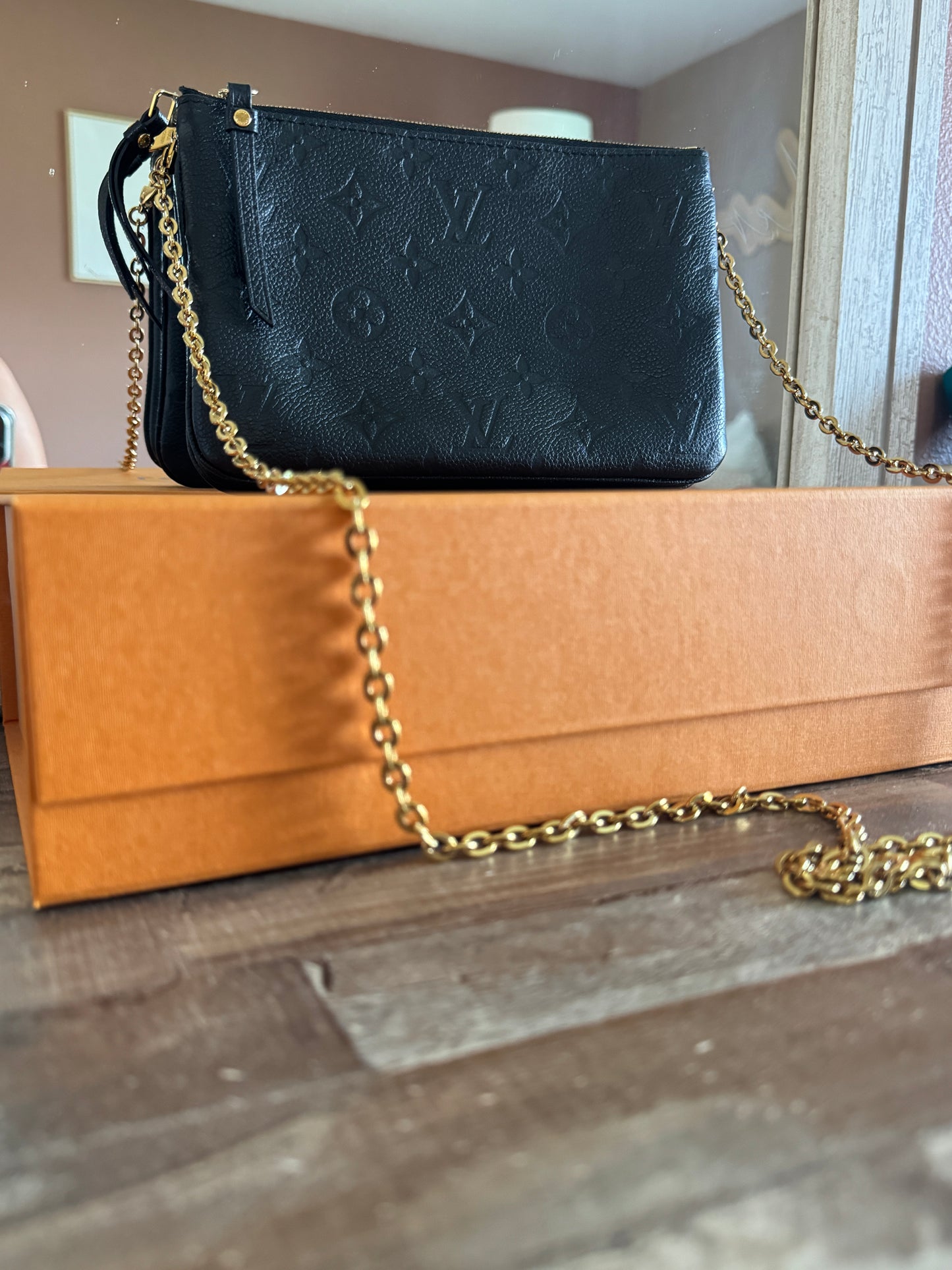 Louis Vuitton Monogram Empreinte Double Zip Pochette